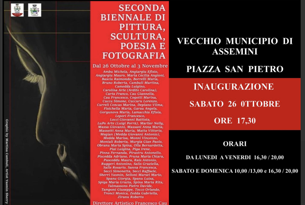 Assemini, si inaugura la “Seconda biennale di pittura, scultura, poesia e fotografia”