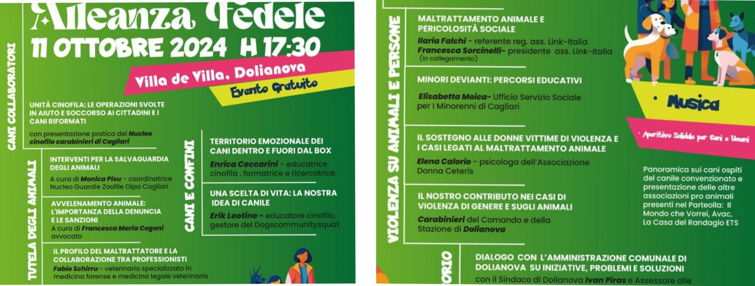 Dolianova con gli amici a 4 zampe: l’11 ottobre a Villa de Villa l’evento “Alleanza Fedele”, con aperitivo solidale e dibattito