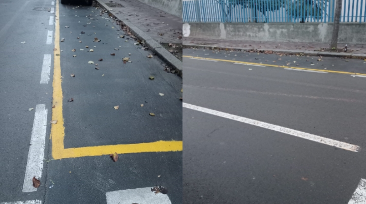 Cagliari, riapparse le strisce che delimitano il posto riservato allo scuolabus