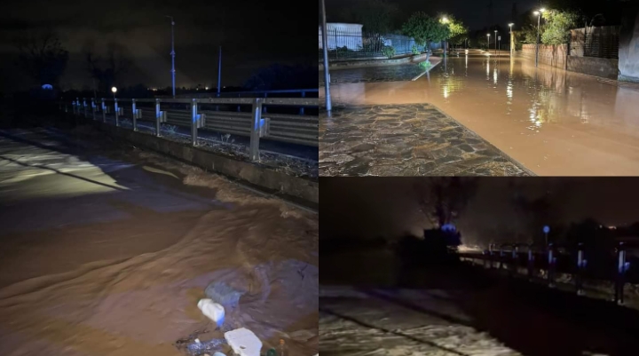 Strada tra Villaspeciosa e Decimoputzu allagata e transito interrotto, Ss 130 direzione Iglesias chiusa