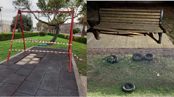 Gravi atti di vandalismo a Samassi, rifiuti abbandonati nei parchi
