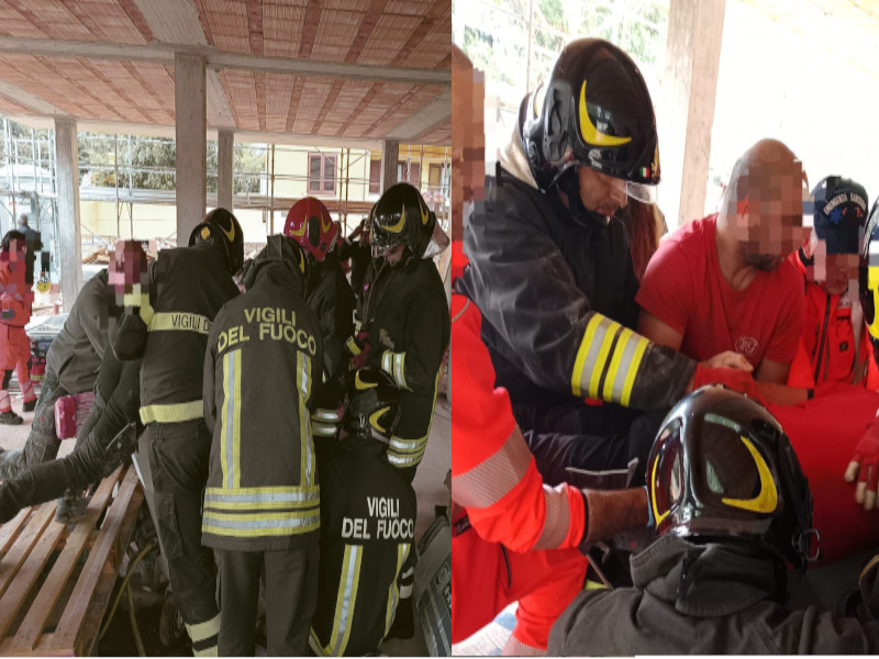 Resta col braccio incastrato dentro l’intonacatrice, operaio ferito salvato dai pompieri a Nuoro