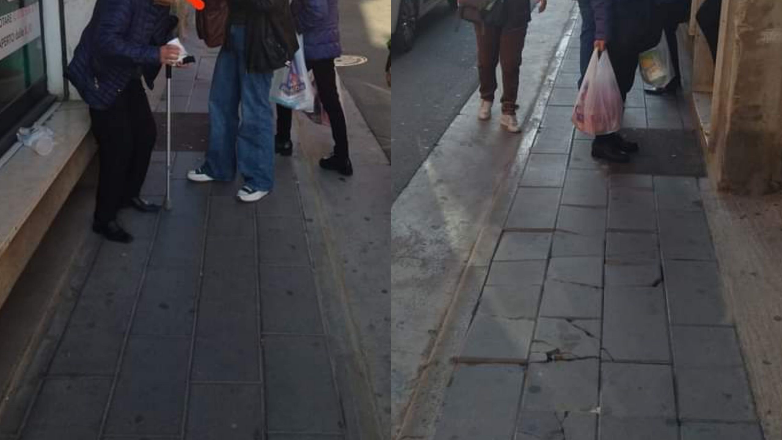 Marciapiede dissestato a Pirri: “Seconda anziana caduta questa settimana”