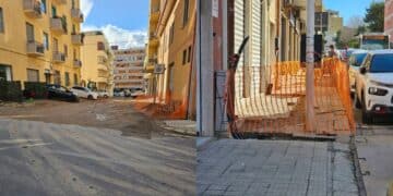 Cagliari, un cantiere aperto in via Delle Doline e via Is Maglias