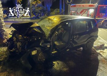 Cagliari, incidente nella notte sul Lungo Saline: auto contro palma, ferito un 52enne
