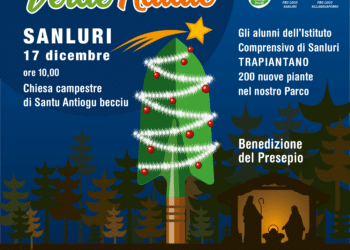 Verde Natale a Sanluri: 200 nuove piante nel parco e benedizione del presepe