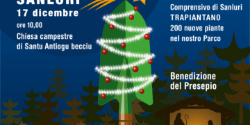 Verde Natale a Sanluri: 200 nuove piante nel parco e benedizione del presepe