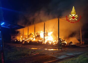 San Giovanni Suergiu, un incendio devasta una cooperativa agricola: coinvolti nel rogo anche due mezzi