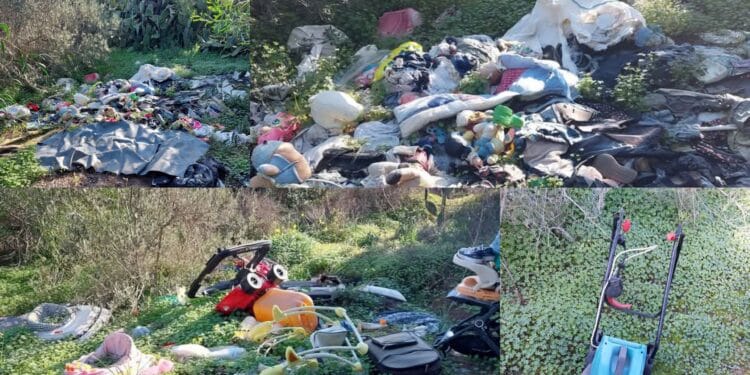 Capoterra, una discarica abusiva nella comunità montana