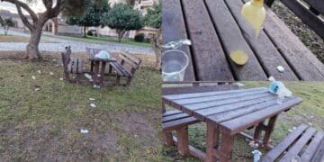 Buffet sotto le stelle ad Assemini, e i rifiuti? Tutti in terra