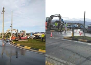 Maracalagonis-Sinnai, esplode una condotta Abbanoa nella rotatoria: possibili code e rallentamenti