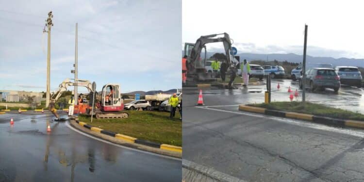 Maracalagonis-Sinnai, esplode una condotta Abbanoa nella rotatoria: possibili code e rallentamenti