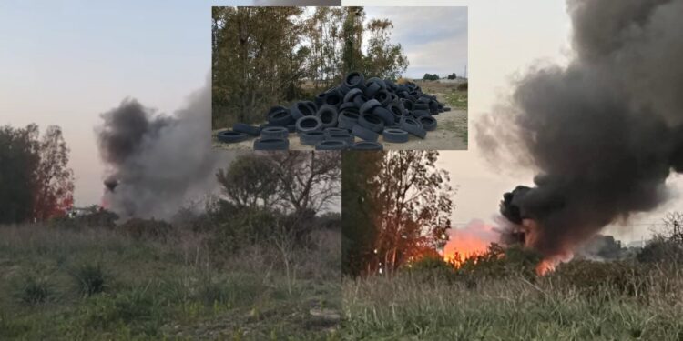 Selargius, il rogo delle gomme abbandonate scatena l’ira dei residenti: “Ora più telecamere”