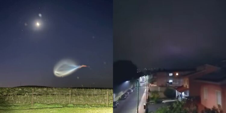 A Villacidro e Capoterra insoliti giochi di luci nel cielo