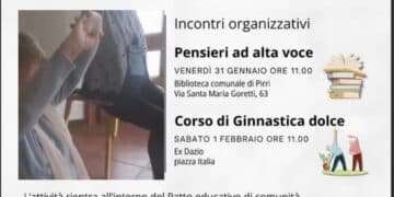 Pirri, laboratori e ginnastica per gli over 65 della città: da domani al via gli appuntamenti per stimolare la vitalità sociale attraverso l’attività intellettuale e motoria