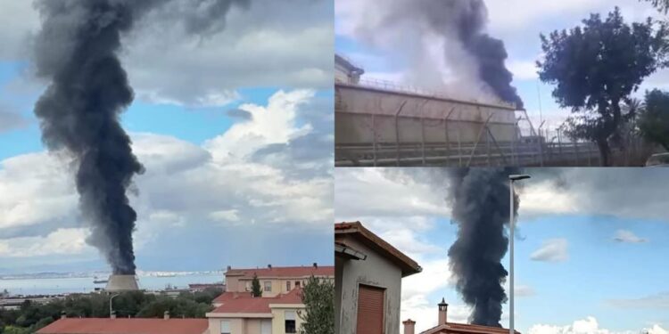 Maxi incendio alla Saras, una colonna di fumo nero altissima: vigili del fuoco in azione, i carabinieri avvisano la Procura