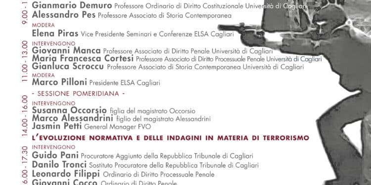 “L’Italia degli anni di piombo: memoria, diritto e prospettive” in un convegno a Cagliari