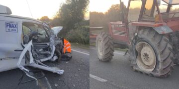 Carbonia, incidente sulla Sp2: scontro tra furgone e trattore, traffico in tilt e strada chiusa