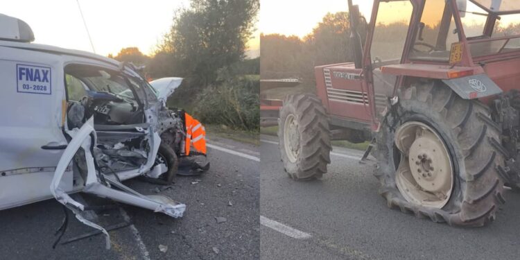 Carbonia, incidente sulla Sp2: scontro tra furgone e trattore, traffico in tilt e strada chiusa