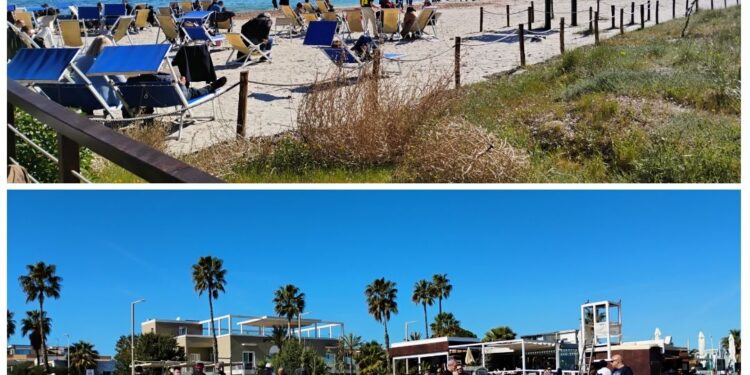 Cagliari, in centinaia sotto il sole al Poetto nell’anticipo di primavera. E a Calamosca c’è già chi fa il bagno