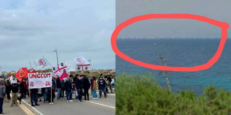 Villasimius, da cala Caterina e da Sant’Elia una distesa di pale eoliche in mare