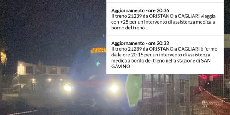 Malore sul treno Oristano-Cagliari, sanitari a bordo e ritardo