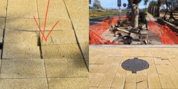 Capoterra, i nuovi marciapiedi già sprofondano sotto i piedi dei fedeli