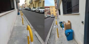 A Selargius dissuasori anche in mezzo ai marciapiedi