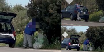 Serdiana, beccato dalle fototrappole mentre scarica rifiuti dal cofano della macchina