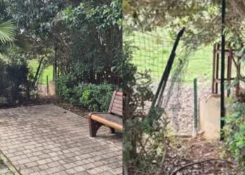 A Mulinu Becciu via sterpaglie ed erbacce che agevolavano nascondigli e vie di fuga al maniaco, ma la recinzione del parchetto è ancora divelta