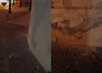 Monserrato, cadono pietre dall’alto della chiesa: sfiorata una passante