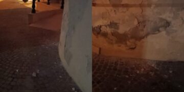 Monserrato, cadono pietre dall’alto della chiesa: sfiorata una passante