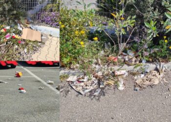 Sestu, buste e cartacce gettate a terra dopo aver consumato panino e patatine