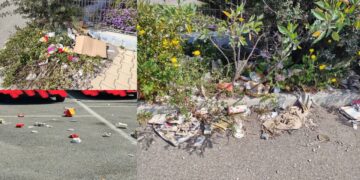 Sestu, buste e cartacce gettate a terra dopo aver consumato panino e patatine