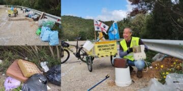Ss 125, rifiuti di ogni genere lanciati oltre il guard rail