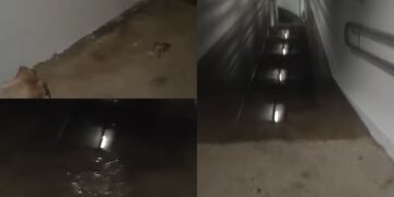 Sottopassaggio allagato ad Assemini: impraticabile per i pedoni senza stivali