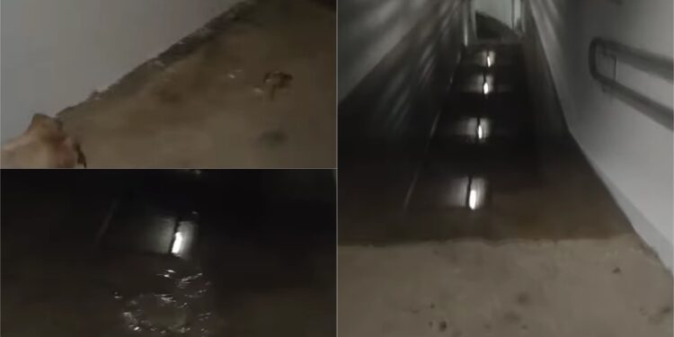 Sottopassaggio allagato ad Assemini: impraticabile per i pedoni senza stivali