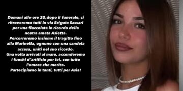 Una fiaccolata per Asia Loddo a Quartu