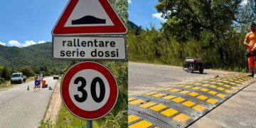 Capoterra, sostituiti i dossi che inducono a rallentare le corse sfrenate degli automobilisti: “Si viaggia a 30 all’ora”