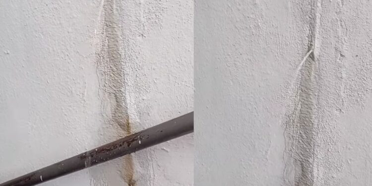 Assemini, perdita idrica dalla parete del sottopassaggio di via Coghe