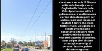 Quartu Sant’Elena, “molestata sul bus”, la denuncia di una giovane che ha condiviso l’accaduto sui social