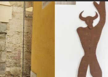 Cagliari, vandalizzato durante la notte il minotauro di Bruno Meloni nella Chiesa di Santa Croce