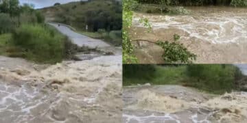 Gergei, la furia dell’acqua invade la provinciale