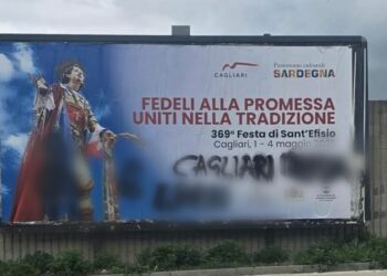 Scritte volgari e antisemite a Sassari contro Cagliari e Sant’Efisio