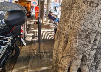 Piazza Yenne, le splendide panchine con dietro i rifiuti ammassati: “Poveri vecchietti, turisti per caso o chi deve riposare”