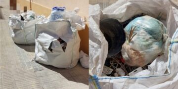 Cagliari, via Parini abbandonata al degrado: “Da ottobre tre enormi sacchi sul marciapiede”