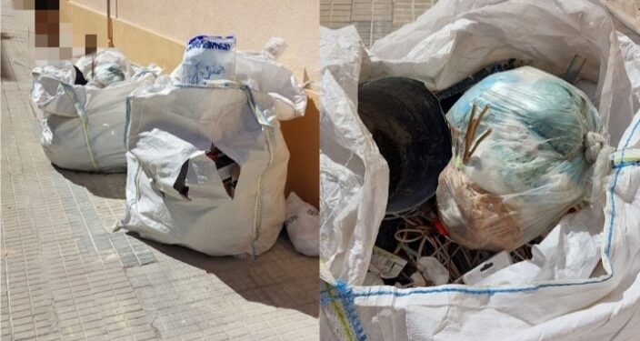 Cagliari, via Parini abbandonata al degrado: “Da ottobre tre enormi sacchi sul marciapiede”