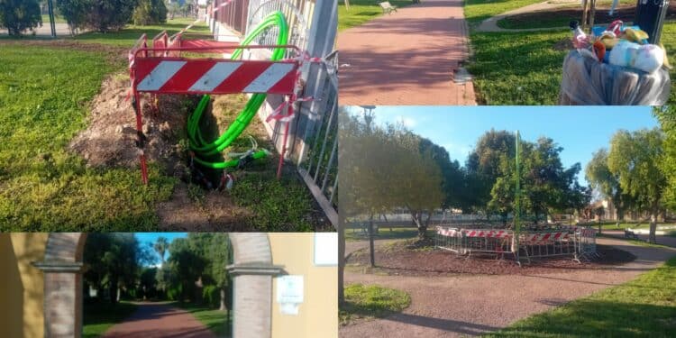 Assemini, Parco delle Terre Cotte nel degrado: rifiuti e pavimentazione saltata