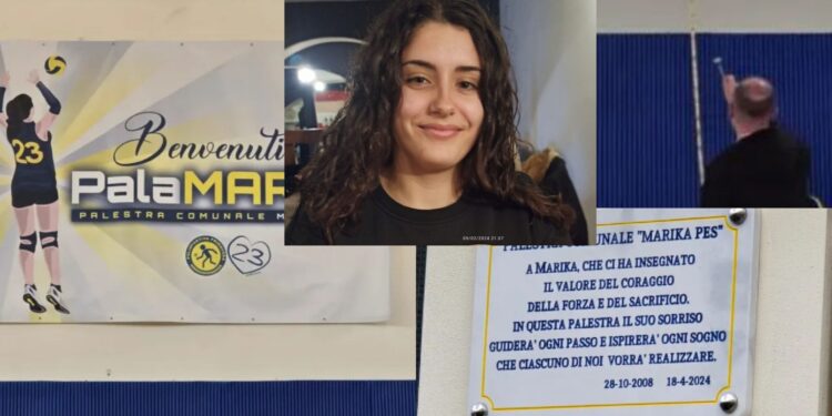 Gonnosfanadiga, la palestra di viale Kennedy dedicata a Marika Pes, la 15enne pallavolista scomparsa un anno fa