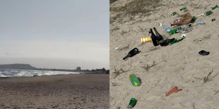 Poetto di Quartu, dopo il party in spiaggia resta la discarica di rifiuti degli incivili